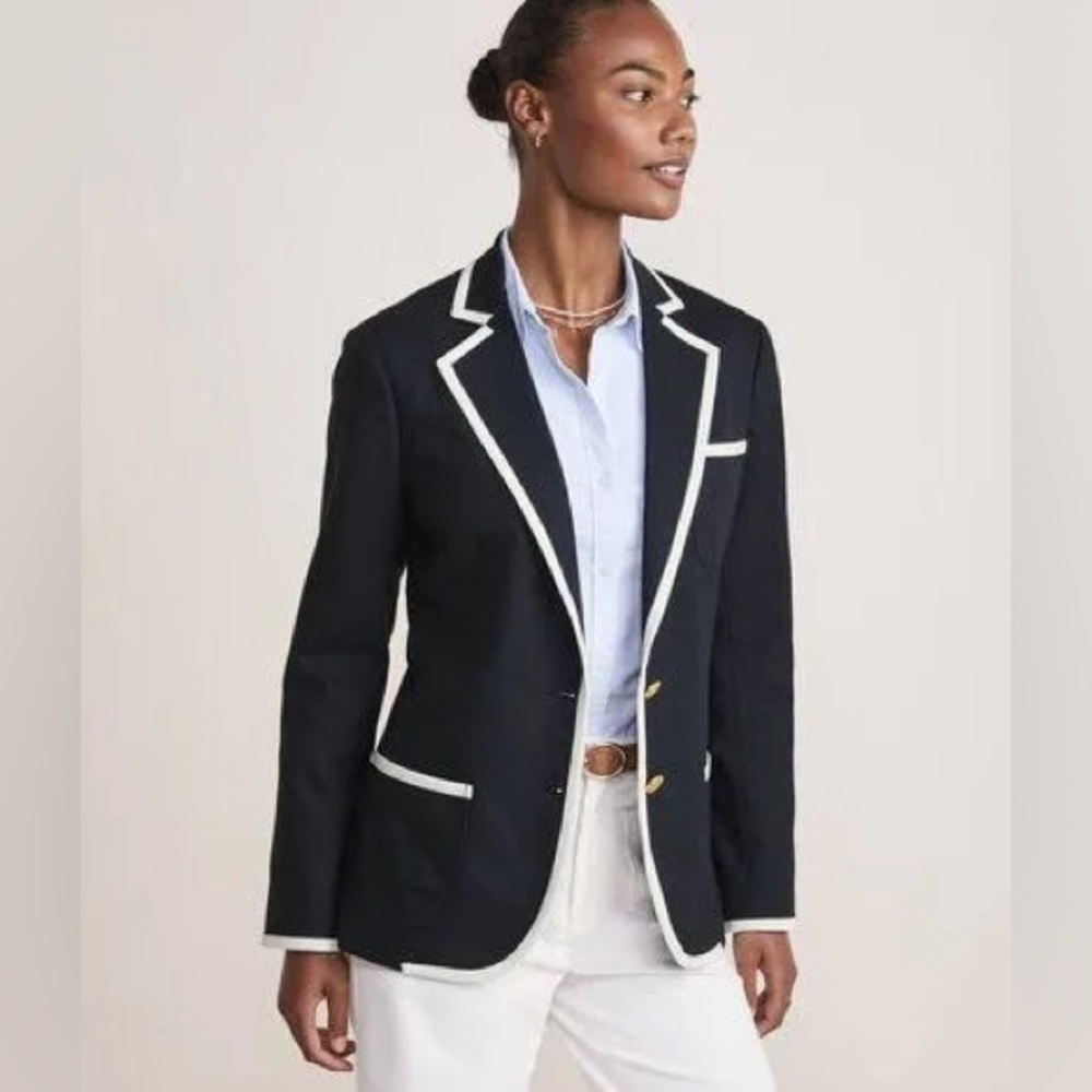 Vineyard Vines White Tipped 3D Wool Admiral Blazer XS NWOT Nautical Gold Buttons